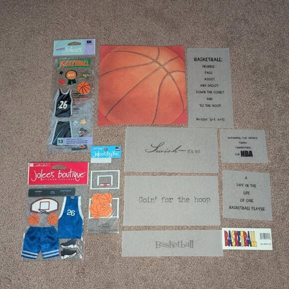 NEW Lot 11 Basketball Player Scrapbook Dimensional Sticker Embellishment Game - Picture 1 of 3